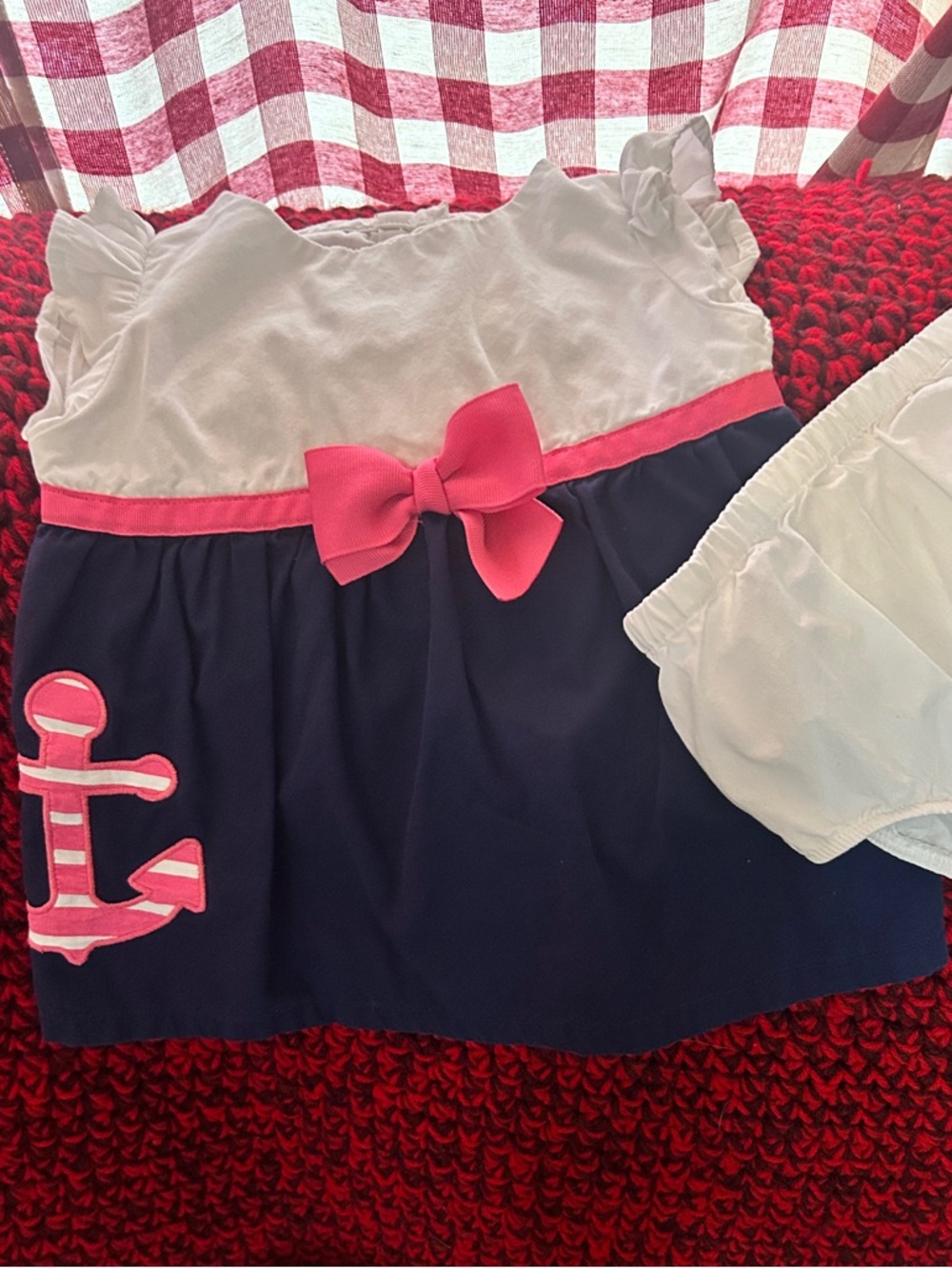 Gymboree White, Navy & Pink Anchor Matching Set - Picture 3 of 6